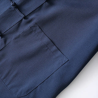 Buddha Gift 2Pcs Tang Suit Traditional Frog-Button Men's Long Sleeve Shirt Pants Clothing Set