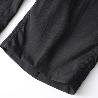 Buddha Gift 2Pcs Tang Suit Traditional Frog-Button Men's Long Sleeve Shirt Pants Clothing Set