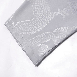 Buddha Gift 2Pcs Tang Suit Dragon Frog-Button Men's Long Sleeve Shirt Pants Clothing Set