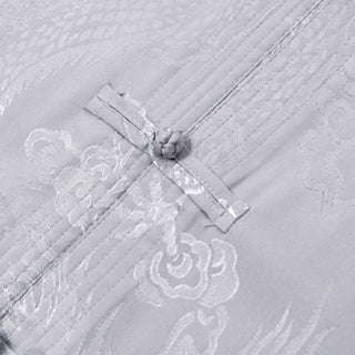 Buddha Gift 2Pcs Tang Suit Dragon Frog-Button Men's Long Sleeve Shirt Pants Clothing Set