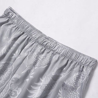 Buddha Gift 2Pcs Tang Suit Dragon Frog-Button Men's Long Sleeve Shirt Pants Clothing Set