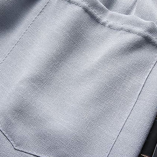 Buddha Gift 2Pcs Tang Suit Plain Color Frog-Button Men's Long Sleeve Shirt Pants Set