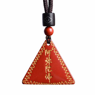 Buddha Gift Cinnabar Amitabha Calm Necklace Pendant