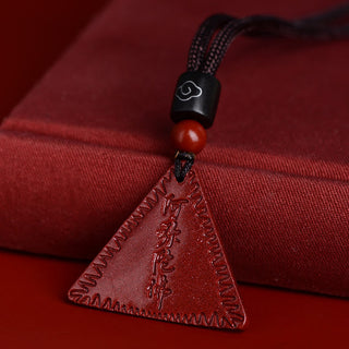 Buddha Gift Cinnabar Amitabha Calm Necklace Pendant