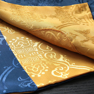 Buddha Gift 2Pcs Men's Tang Suit Koi Fish Pattern Frog-Button Long Sleeve Shirt Pants Set