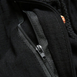 Buddha Gift 2Pcs Men's Tang Suit Koi Fish Pattern Frog-Button Long Sleeve Shirt Pants Set