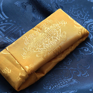 Buddha Gift 2Pcs Men's Tang Suit Koi Fish Pattern Frog-Button Long Sleeve Shirt Pants Set