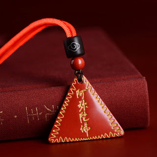 Buddha Gift Cinnabar Amitabha Calm Necklace Pendant