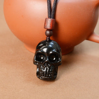 Buddha Gift Black Obsidian String Skeleton Fulfilment Necklace Pendant