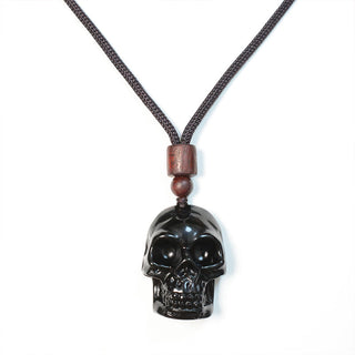 Buddha Gift Black Obsidian String Skeleton Fulfilment Necklace Pendant