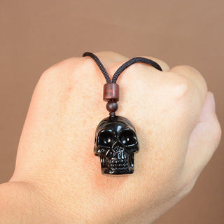 Buddha Gift Black Obsidian String Skeleton Fulfilment Necklace Pendant