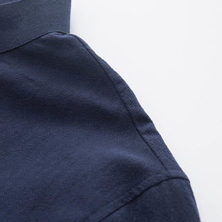 Buddha Gift 2Pcs Zen Tang Suit Men's Linen Frog-Button Long Sleeve Shirt Pants Set