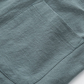 Buddha Gift 2Pcs Zen Tang Suit Men's Linen Frog-Button Long Sleeve Shirt Pants Set