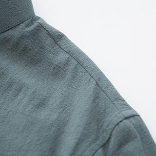 Buddha Gift 2Pcs Zen Tang Suit Men's Linen Frog-Button Long Sleeve Shirt Pants Set