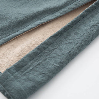 Buddha Gift 2Pcs Zen Tang Suit Men's Linen Frog-Button Long Sleeve Shirt Pants Set