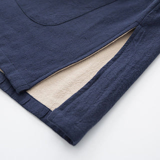 Buddha Gift 2Pcs Zen Tang Suit Men's Linen Frog-Button Long Sleeve Shirt Pants Set