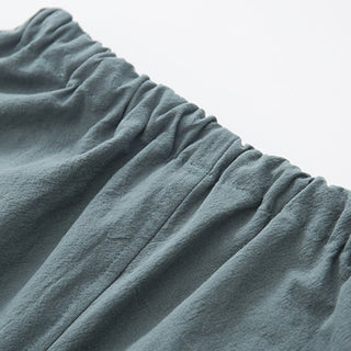 Buddha Gift 2Pcs Zen Tang Suit Men's Linen Frog-Button Long Sleeve Shirt Pants Set