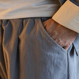 Buddha Gift 2Pcs Zen Tang Suit Men's Frog-Button Long Sleeve Shirt Pants Set With Pockets