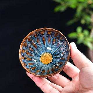 Buddha Gift Lotus Peacock Dragon Phoenix Koi Fish Ceramic Teacup Inlaid Tea Cups 120ml