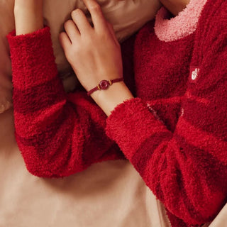 Buddha Gift Handmade Cinnabar Round Peace Buckle Concentration Braided Bracelet