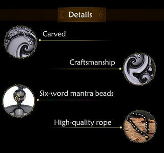 Buddha Gift Natural Black Obsidian PiXiu Oval Pattern Strength Necklace Pendant