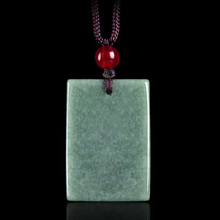 Buddha Gift Formless Buddha Jade Square Amulet Prosperity String Necklace Pendant