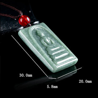 Buddha Gift Formless Buddha Jade Square Amulet Prosperity String Necklace Pendant