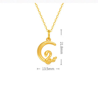 Buddha Gift 999 Gold Moon Year Of The Snake Luck Necklace Pendant