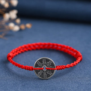 Buddha Gift 925 Sterling Silver Coin Protection Braided Bracelet Anklet