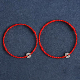 Buddha Gift 925 Sterling Silver Five Emperor Coins Red String Protection Luck Braided Bracelet Anklet