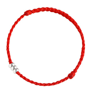 Buddha Gift 925 Sterling Silver Beads Protection Luck Braided Bracelet Anklet