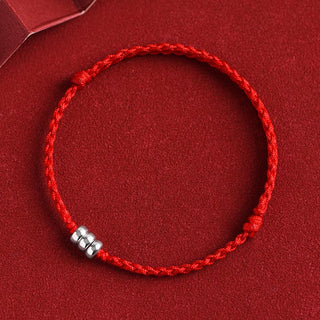 Buddha Gift 925 Sterling Silver Beads Protection Luck Braided Bracelet Anklet