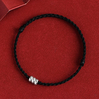 Buddha Gift 925 Sterling Silver Beads Protection Luck Braided Bracelet Anklet