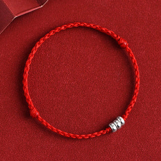 Buddha Gift 925 Sterling Silver Beads Protection Luck Braided Bracelet Anklet
