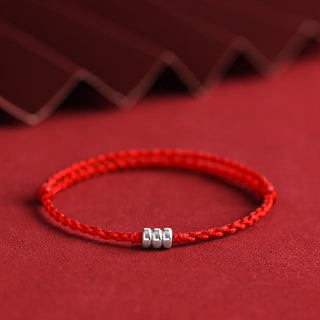 Buddha Gift 925 Sterling Silver Beads Protection Luck Braided Bracelet Anklet