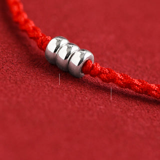 Buddha Gift 925 Sterling Silver Beads Protection Luck Braided Bracelet Anklet