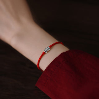 Buddha Gift 925 Sterling Silver Beads Protection Luck Braided Bracelet Anklet
