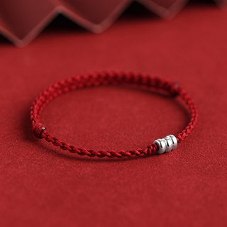 Buddha Gift 925 Sterling Silver Beads Protection Luck Braided Bracelet Anklet