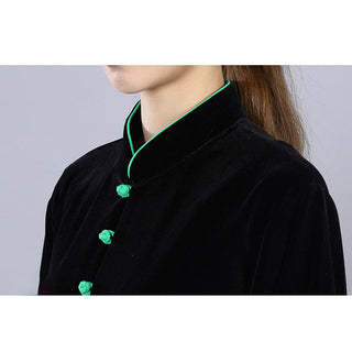 Buddha Gift 2Pcs Fall Winter Tai Chi Meditation Qigong Zen Practice Unisex Velour Plush Clothing Set