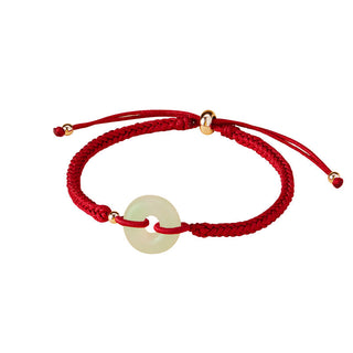 Buddha Gift Natural Hetian Jade Peace Buckle Fu Character Protection Luck Braided Bracelet