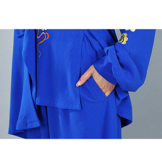 Buddha Gift 2Pcs Fall Colorful Auspicious Clouds Tai Chi Meditation Qigong Zen Practice Unisex Cotton Clothing Set