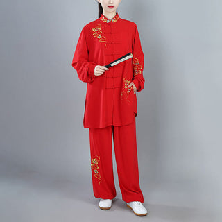 Buddha Gift 2Pcs Fall Colorful Auspicious Clouds Tai Chi Meditation Qigong Zen Practice Unisex Cotton Clothing Set