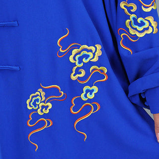 Buddha Gift 2Pcs Fall Colorful Auspicious Clouds Tai Chi Meditation Qigong Zen Practice Unisex Cotton Clothing Set