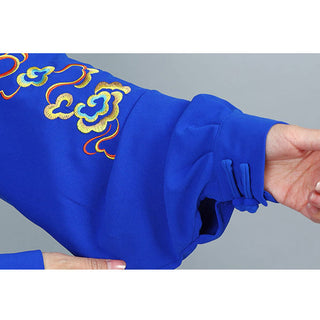 Buddha Gift 2Pcs Fall Colorful Auspicious Clouds Tai Chi Meditation Qigong Zen Practice Unisex Cotton Clothing Set