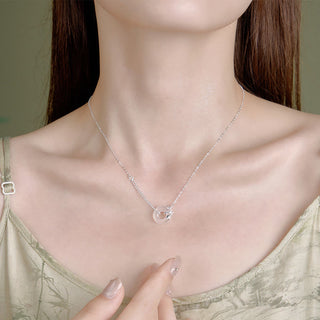 Buddha Gift 925 Sterling Silver Tulip Chalcedony Peace Buckle Fortune Necklace Pendant