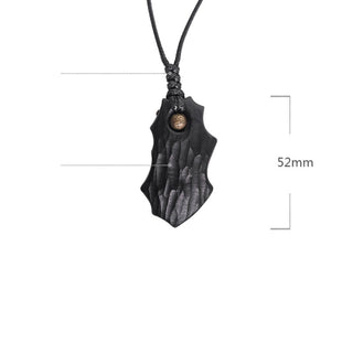 Buddha Gift Ebony Wood Irregular Shape Copper Bead Peace Calm Necklace Pendant