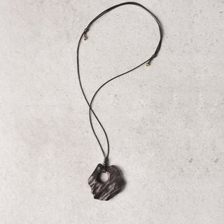 Buddha Gift Ebony Wood Hollow Irregular Shape Peace Balance Necklace Pendant