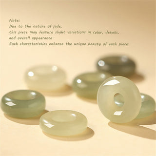 Buddha Gift Natural Hetian Jade Peace Buckle Red String Protection Luck Bracelet