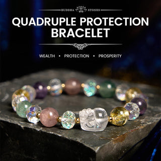 Buddha Gift PiXiu White Crystal Citrine Green Strawberry Quartz Amethyst Luck Bracelet
