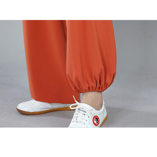 Buddha Gift 2Pcs Fall Solid Color Frog-Button Tai Chi Meditation Qigong Zen Practice Unisex Cotton Clothing Set